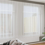 Vidaxl kantgordijn met gordijnen bloemen wit 200 x 1200 cm polyester