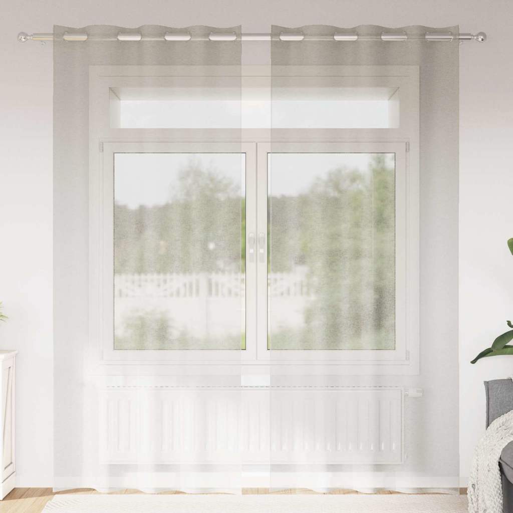 Vidaxl voile gordijn met gordijnen 2 pcs crème 225 x 140 cm polyester