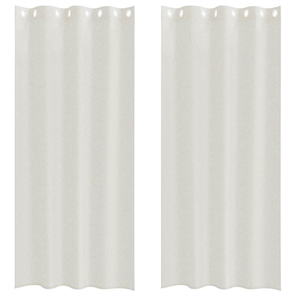 Vidaxl voile gordijn met gordijnen 2 pcs crème 245 x 140 cm polyester