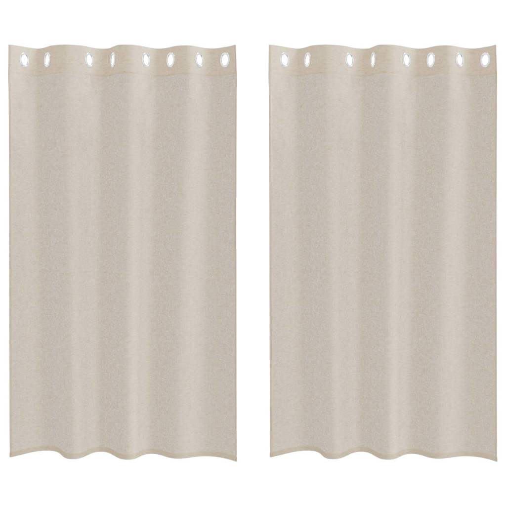 Vidaxl voile gordijn met gordijnen 2 pcs zand 175 x 140 cm polyester