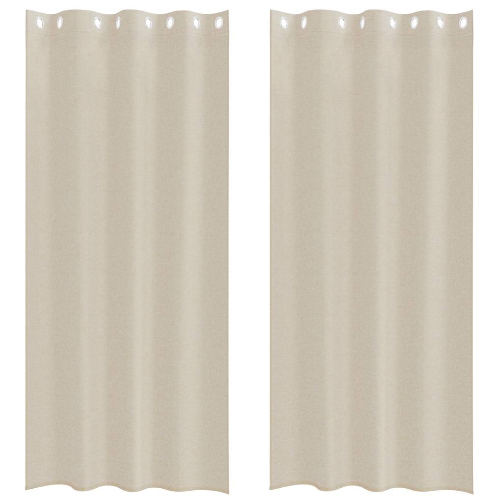 Vidaxl voile gordijn met gordijnen 2 pcs zand 245 x 140 cm polyester