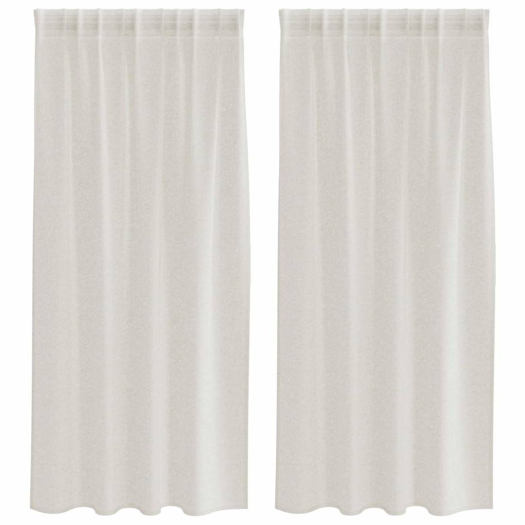 Vidaxl voile gordijn met gordijnen 2 pcs crème 175 x 140 cm polyester