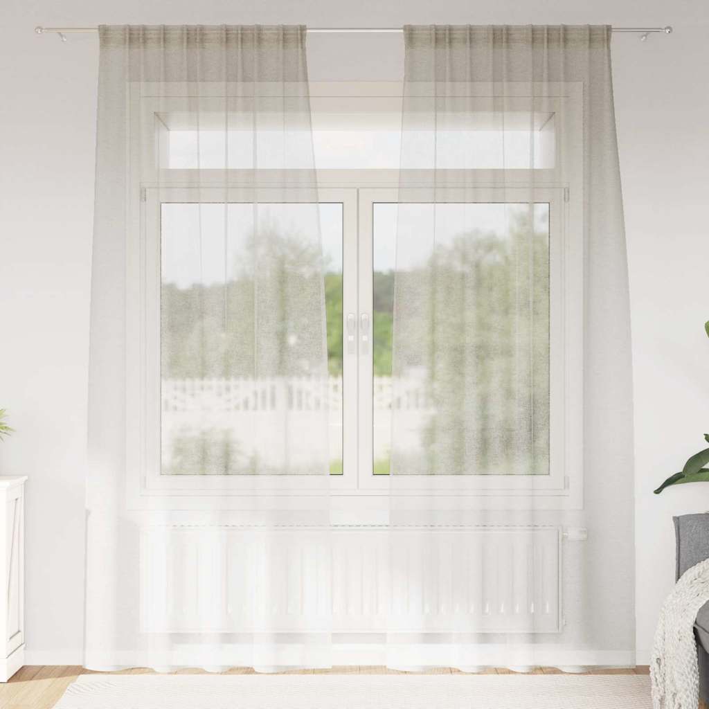 Vidaxl voile gordijn met gordijnen 2 pcs crème 225 x 140 cm polyester