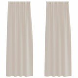 Vidaxl voile gordijn met gordijnen 2 pcs zand 245 x 140 cm polyester