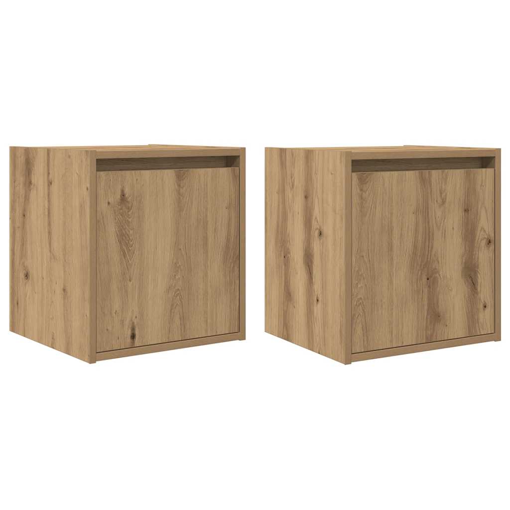 Vidaxl nachtkastjes 2 st wandgemonteerd 38x34x40 cm artisanaal eiken