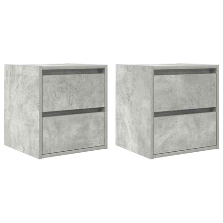 Vidaxl nachtkastjes 2 st wandgemonteerd 38x34x40 cm betongrijs