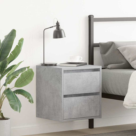 Vidaxl nachtkastjes 2 st wandgemonteerd 38x34x40 cm betongrijs