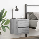 Vidaxl nachtkastjes 2 st wandgemonteerd 38x34x40 cm grijs sonoma eiken