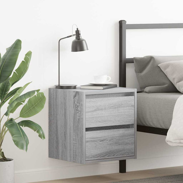 Vidaxl nachtkastjes 2 st wandgemonteerd 38x34x40 cm grijs sonoma eiken
