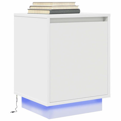Vidaxl nachtkastje met led-verlichting 38x34x50 cm wit