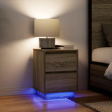 Vidaxl nachtkastjes met led-verlichting 2 st sonoma eikenkleurig