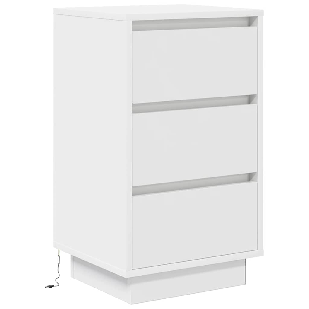 Vidaxl nachtkastje met led-verlichting 38x34x65 cm wit