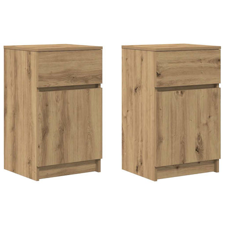 Vidaxl nachtkastjes 2 st 39x35x65cm bewerkt hout artisanaal eikenkleur