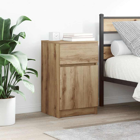Vidaxl nachtkastjes 2 st 39x35x65cm bewerkt hout artisanaal eikenkleur