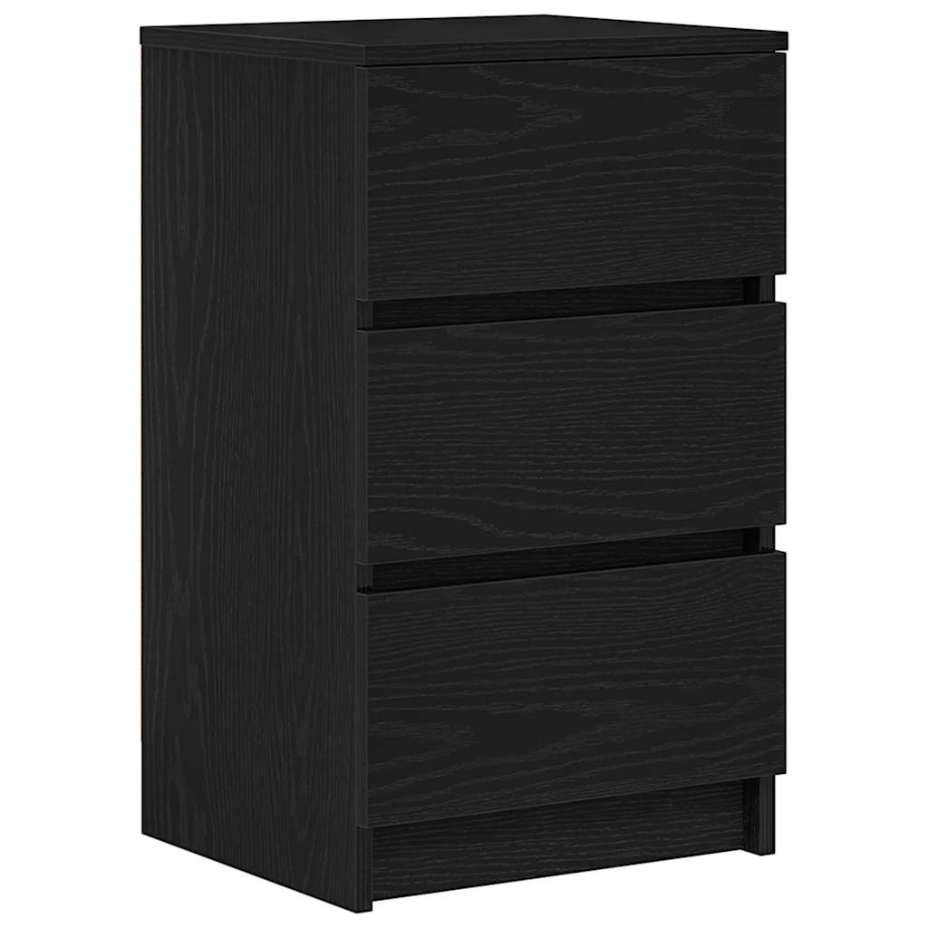 Vidaxl nachtkastje met 3 lades 39x35x65 cm zwart