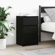 Vidaxl nachtkastje met 3 lades 39x35x65 cm zwart