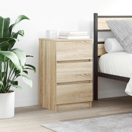 Vidaxl nachtkastje met 3 lades 39x35x65 cm sonoma eikenkleurig