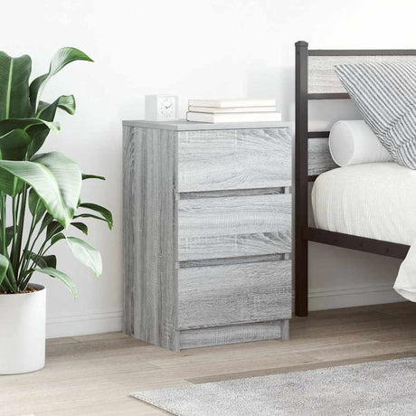 Vidaxl nachtkastjes met 3 lades 2 st 39x35x65 cm grijs sonoma