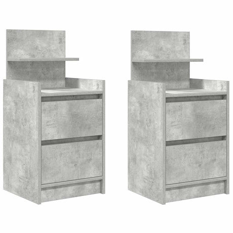 Vidaxl nachtkastjes met 2 lades 2 st 38x34x80 cm betongrijs