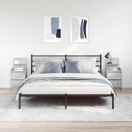 Vidaxl nachtkastjes met 2 lades 2 st 38x34x80 cm betongrijs