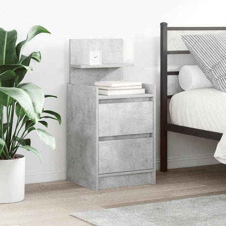 Vidaxl nachtkastjes met 2 lades 2 st 38x34x80 cm betongrijs