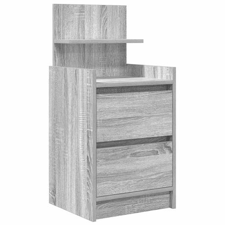 Vidaxl nachtkastje met 2 lades 38x34x80 cm grijs sonoma eikenkleurig