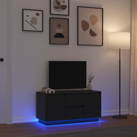 Vidaxl tv-meubel met led-verlichting 100x41x50 cm zwart eikenkleurig