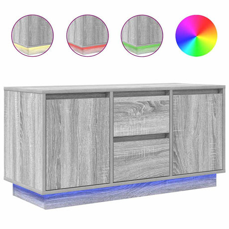 Vidaxl tv-meubel met led-verlichting 100x41x50 cm grijs sonoma eiken