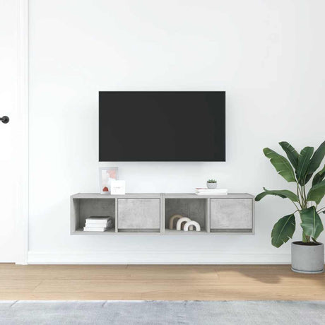 Vidaxl tv-meubels 2 st 60x31x25,5 cm bewerkt hout betongrijs
