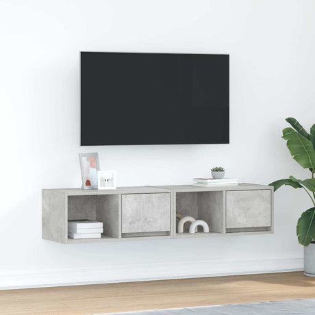 Vidaxl tv-meubels 2 st 60x31x25,5 cm bewerkt hout betongrijs