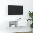 Vidaxl tv-meubel 80x31x25,5 cm bewerkt hout wit
