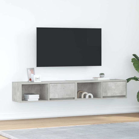 Vidaxl tv-meubels 2 st 80x31x25,5 cm bewerkt hout betongrijs
