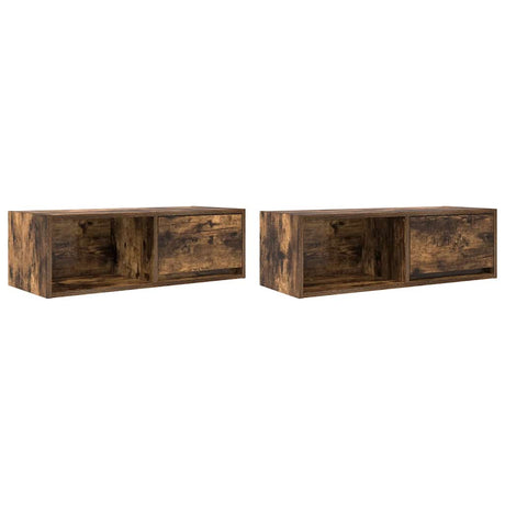 Vidaxl tv-meubelen 2 st 80x31x25,5cm bewerkt hout gerookt eikenkleurig