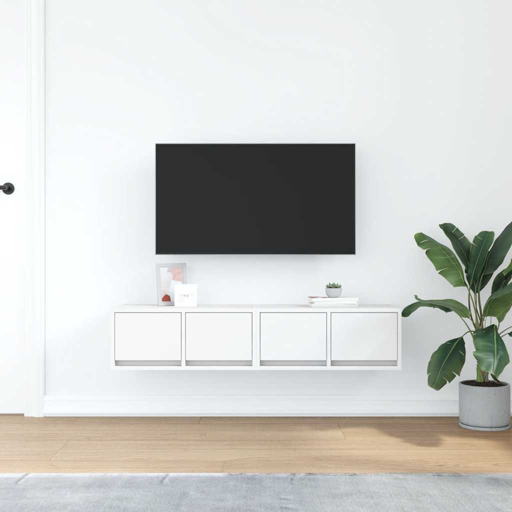 Vidaxl tv-meubelen 2 st 60x31x25,5 cm bewerkt hout wit
