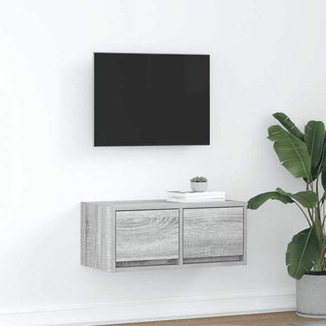 Vidaxl tv-meubel 60x31x25,5 cm bewerkt hout grijs sonoma eikenkleurig