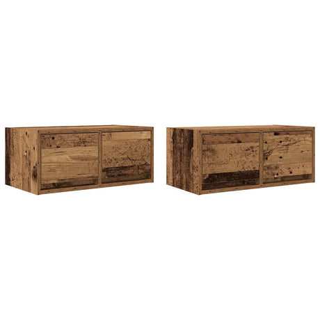 Vidaxl tv-meubels 2 st 60x31x25,5 cm bewerkt hout oud houtkleurig