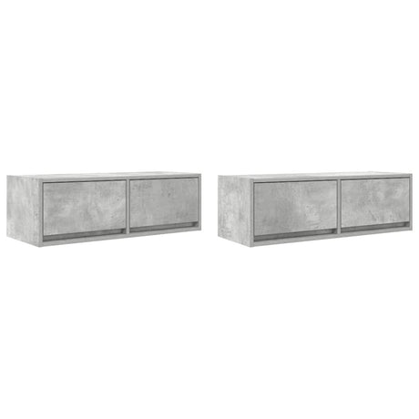 Vidaxl tv-meubels 2 st 80x31x25,5 cm bewerkt hout betongrijs