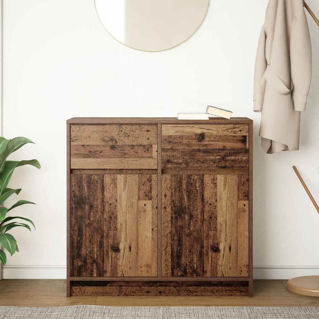Vidaxl dressoir met lade 80x34x76 cm spaanplaat oud hout