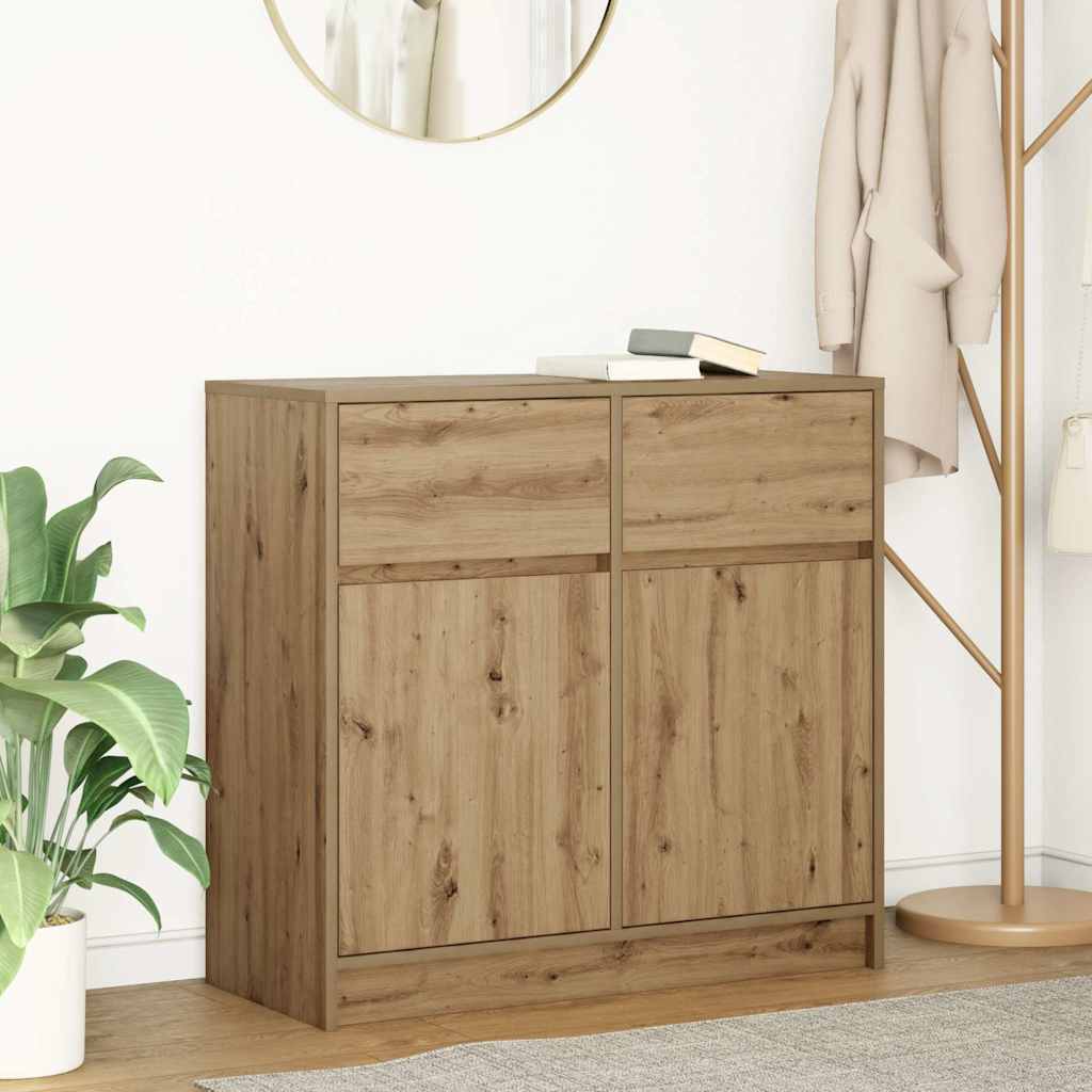 Vidaxl dressoir lade 80x34x76 cm spaanplaat artisanaal eikenkleurig