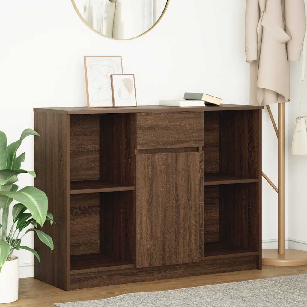 Vidaxl dressoir met lade 101x35x76 cm spaanplaat bruin eikenkleurig