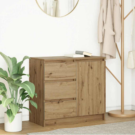 Vidaxl dressoir lade 71x35x65 cm spaanplaat artisanaal eikenkleurig