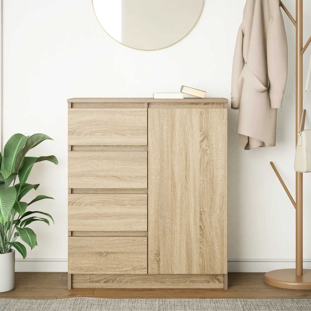 Vidaxl dressoir met lades 71x35x84 cm spaanplaat sonoma eikenkleurig