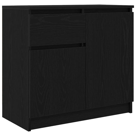 Vidaxl dressoir met lade 71x35x65 cm spaanplaat zwart eikenkleurig