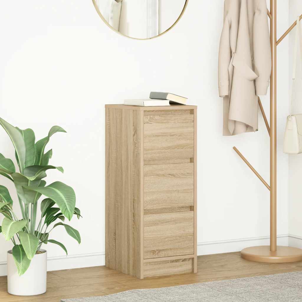 Vidaxl dressoir 29,5x34x76 cm bewerkt hout sonoma eikenkleurig