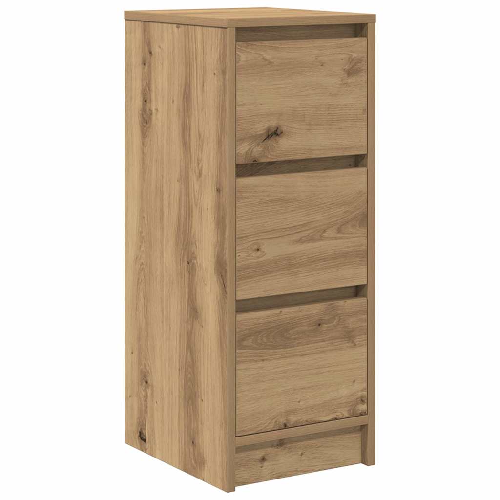 Vidaxl dressoir 29,5x34x76 cm bewerkt hout artisanaal eikenkleur