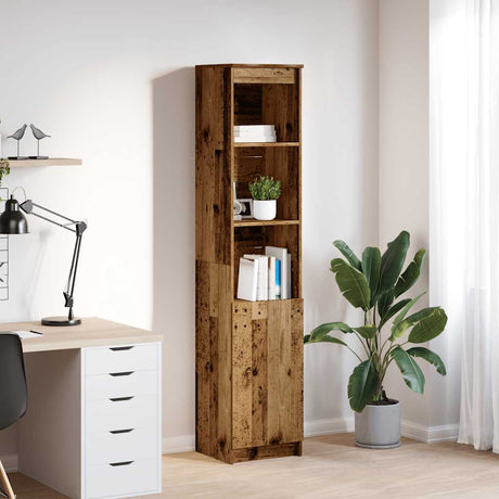Vidaxl hoge kast 37,5x35x180 cm bewerkt hout oud houtkleurig