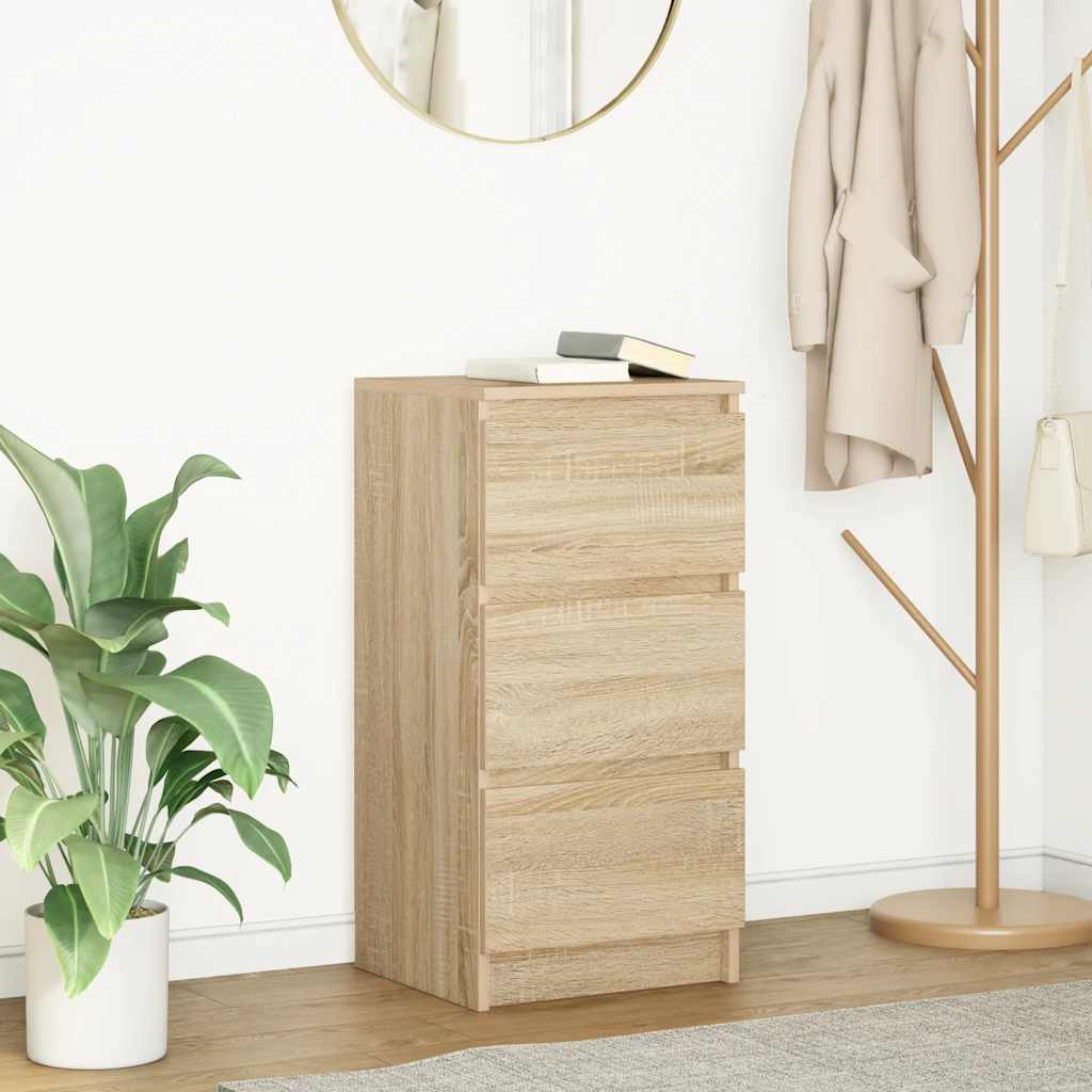 Vidaxl dressoir 37,5x35x76cm bewerkt hout sonoma eikenkleurig