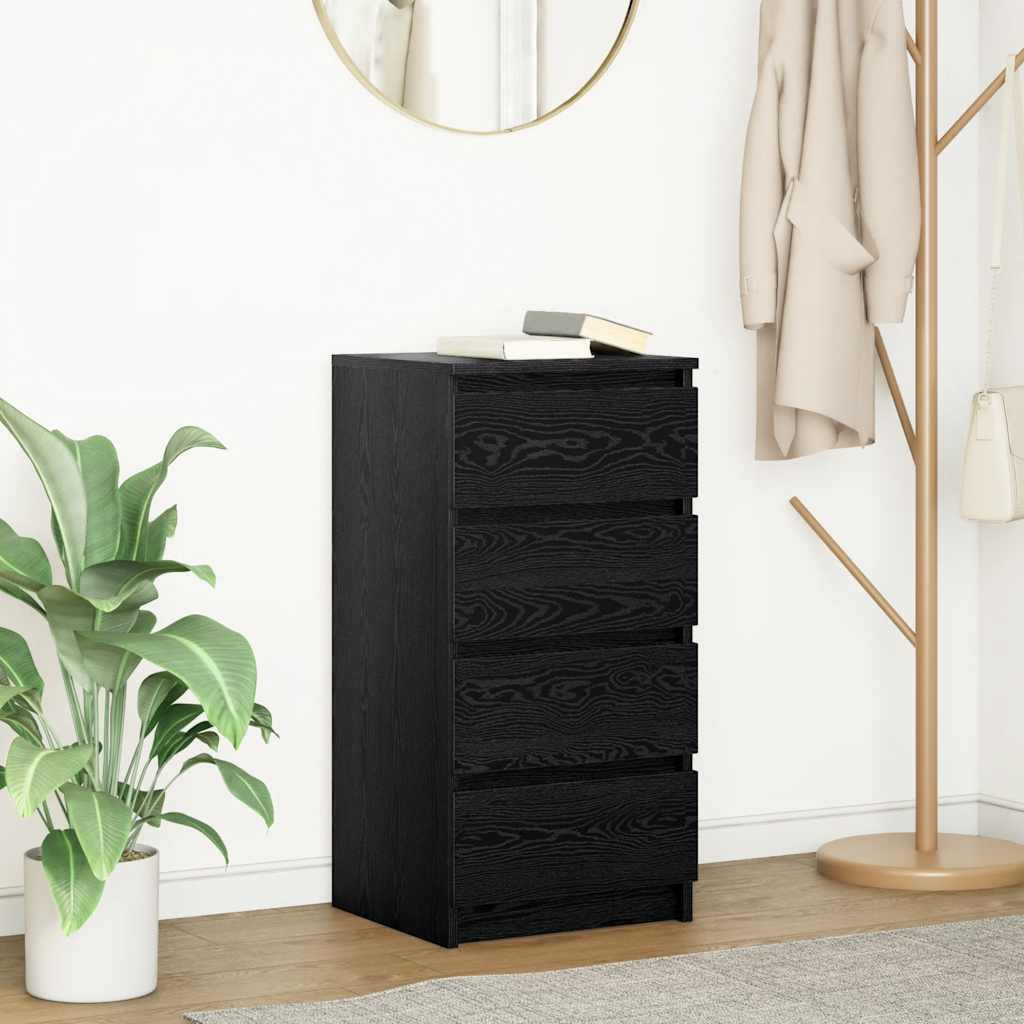 Vidaxl dressoir 37,5x35x76 cm spaanplaat zwart eikenkleurig