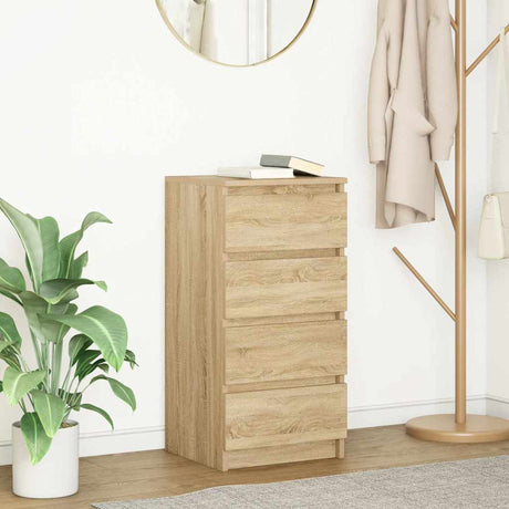 Vidaxl dressoir 37,5x35x76cm bewerkt hout sonoma eikenkleurig