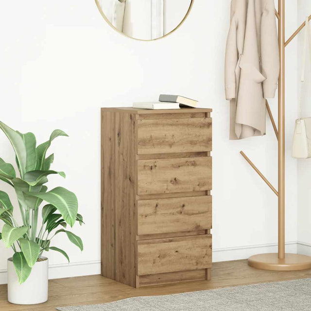 Vidaxl dressoir 37,5x35x76 cm bewerkt hout artisanaal eikenkleurig